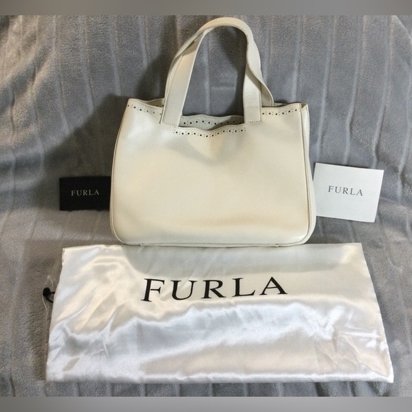 Furla Handbags - Furla Off White Leather Handbag